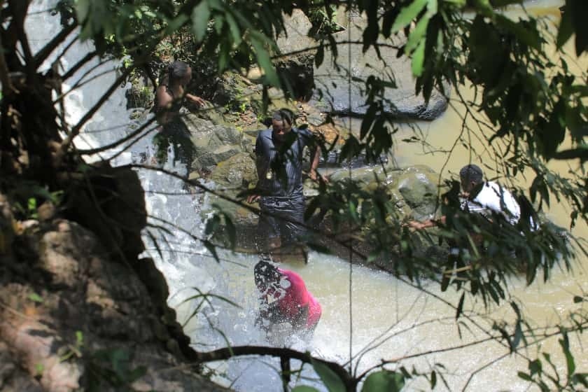 people playing in water