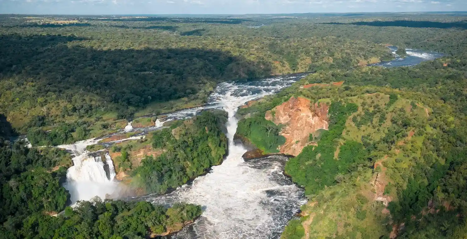 arial view of murchison falls 