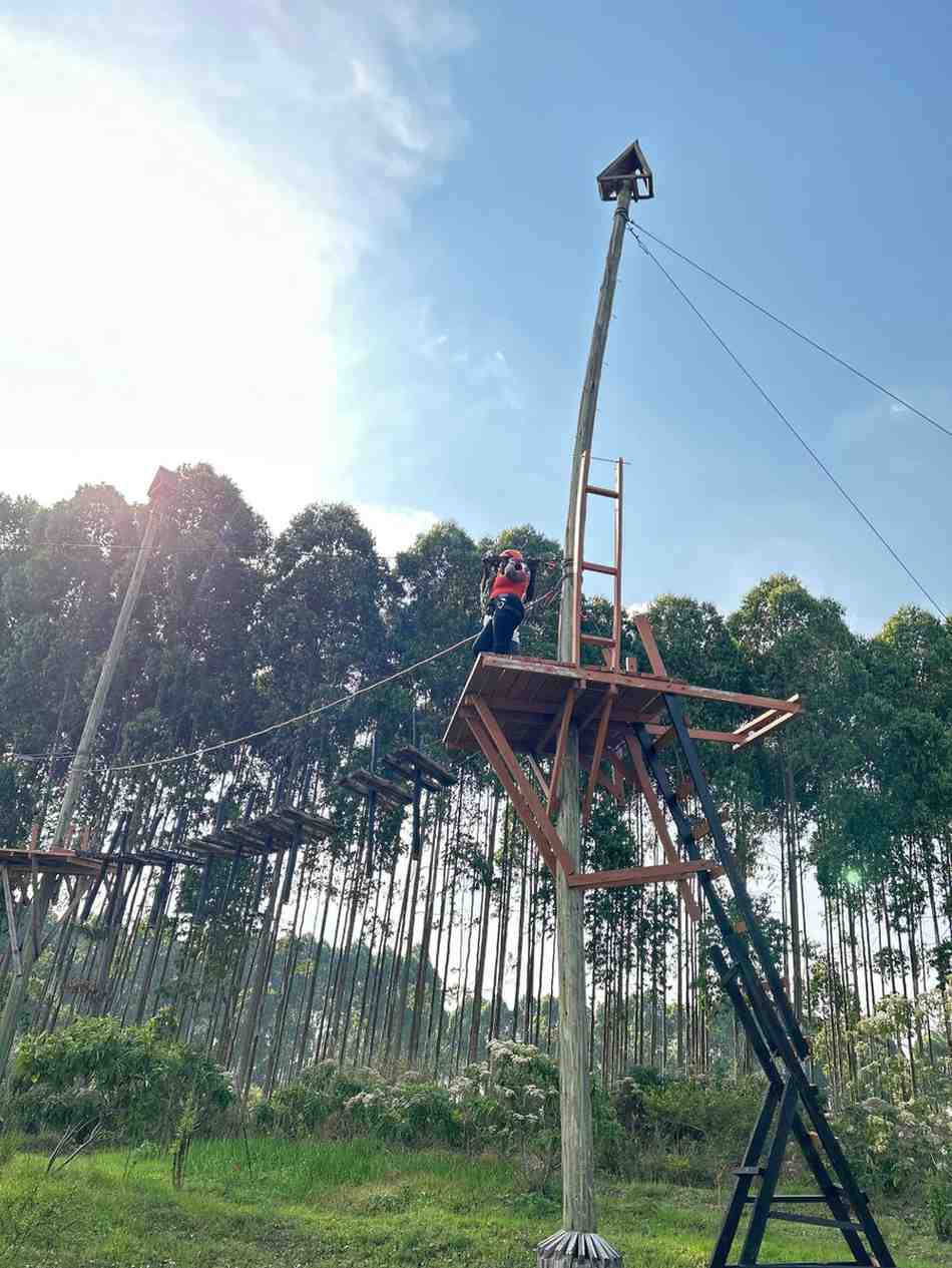 a lady zipling